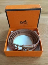 Hermes Api Leather Bracelet 74cm Brown Unisex Used Excellent Condition