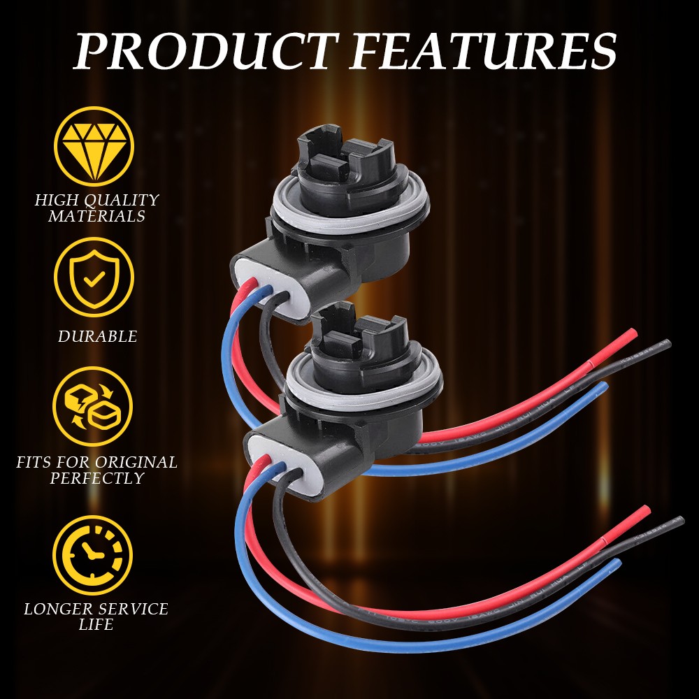 Universal Pigtail Wire Female Socket 3157 S Two Harness Brake Stop Tail Upgrade