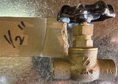 Jomar 1/2'' Sweat Brass Gate Valve CxC