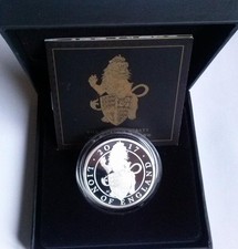 2017 Lion of England Two Pounds Coin 0.999 Silver Proof £2 with COA 1oz Cased