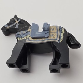 LEGO Prince of Persia 7569 Black Horse Minifigure Printed w/Sand GRAY Saddle