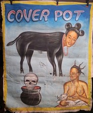 COVER POT ORIGINAL AFRICAN MR BREW MOVIE POSTER PAINTING GHANA WEST AFRICA OBO
