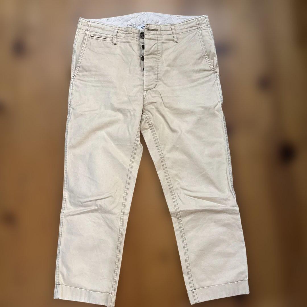 Visvim Beige Cropped Chinos Button Fly Straight S… - image 1