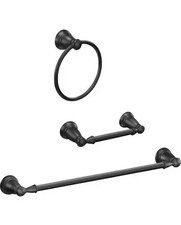 Moen Banbury 3 Piece Bathroom Hardware Accessory Set in Matte Black