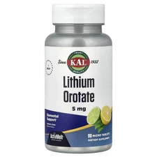 KAL Lithium Orotate Lemon Lime Natural Flavor 90 Micro Tablets Vegetarian