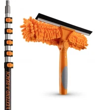 5-24ft Window Washing Kit with Extension Pole (30+ Foot Reach) // Window Clea...