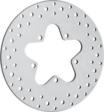 DS Polished Stainless Drilled Brake Rotor Rear Harley Davidson 143470