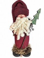 Vintage Handmade Santa Claus Figurine 8  Folk Art Christmas Decor Signed 1998