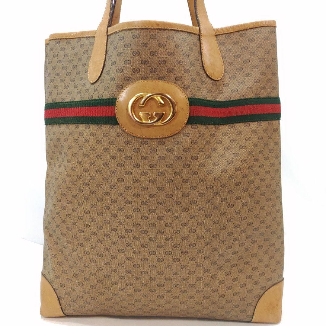 Gucci G Pattern Leather & PVC A4 Tote Bag Shoulder Carry