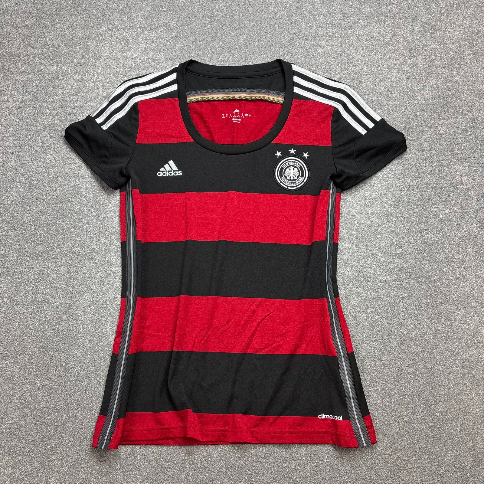 Germany Shirt Womens Small Red 2014-2015 Adidas Football Away Jersey Lady