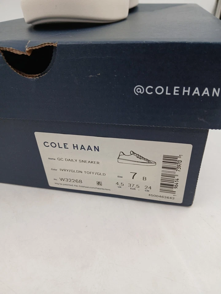 Cole Haan Shoes Womens Size 7 Ivory Gold Toffee GC Daily Sneaker Casual Low Top - Image 2 of 4