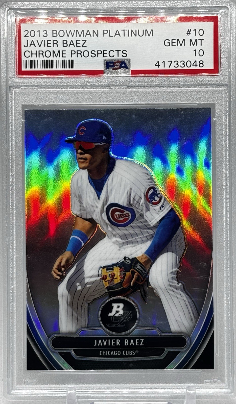 2013 Bowman BOWMAN PLATINUM CHROME PROSPECTS Refractor #10 Javier Baez front