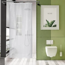 AmazerBath Plastic Small Shower Curtain Liner, 40 x 72 Weighted Narrow Clear