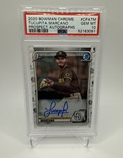 Tucupita Marcano 2020 Bowman Chrome Auto 1st Prospect Padres PSA 10 GEM MT