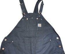 Carhartt R03 Arctic Quilt Lined Bib Overalls Mens 44x32 Black Double Knee USA