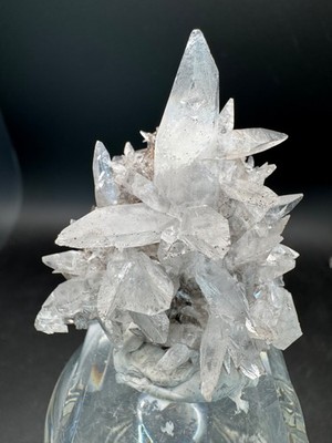 6573 Pyrite on High Luster Clear Feather Calcite Cluster 24g Hun Nan