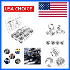 Stainless Steel Hose Clamp Assortment Kit- 60 Pieces, Adjustable 1/4''- 1-1/2...