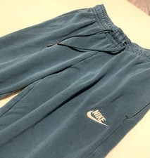 Vintage Y2K Nike Teal Sweatpants Womens S Mid Rise Cotton Fleece Logo Swoosh