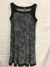 CHAPS Women Blue White Fit & Flare Dress Size MEDIUM