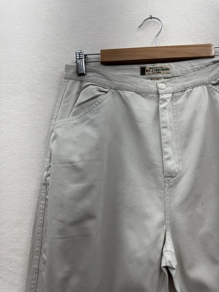 12 pantalones convertibles crema vintage años 90 Genera para mujer con ribete en el tobillo Foto 3 de 4