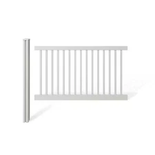 Yard and Pool Fence Panel with Post and Cap 4 Ft. Hx 7 Ft. W Premium Vinyl Clean