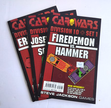 Car Wars Division 10 Full Run Set 1, 2  3 All Uncut Steve Jackson Games