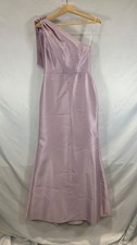 Alfred Sung Women's Bow One-Shoulder Satin Trumpet Gown