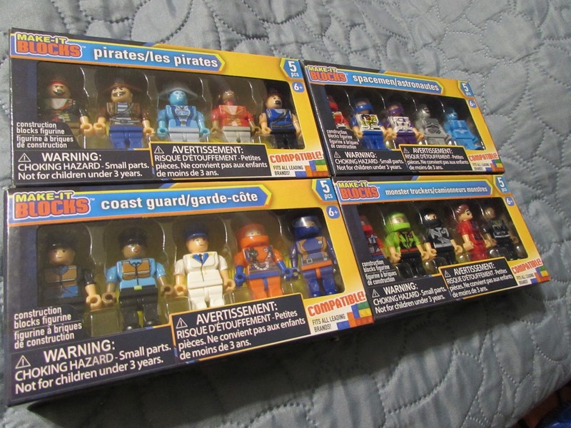 make it blocks, campatible with legos, new, 5 figures in each box ,4 boxes