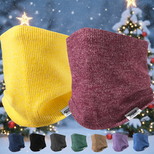 Neck Gaiter Warmer Knit Fleece Neck Scarf Winter Ski Tube Scarf Half Face Mask