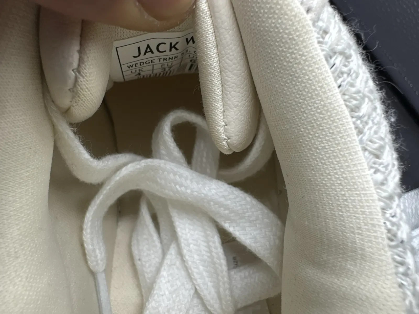 Jack Wills Womens Wedge Trainers UK 4 EU 37 Cream White Platform Chunky Shoes image 7