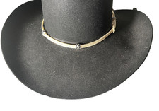 Western Mens Hatband 26 x 1/4 in Rawhide Horsehair Tassle Cowboy Rodeo Show Blk