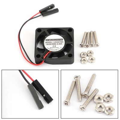2 Stifte 30x30x7MM 3007 DC 5V 0.2A Lüfter Ventilator für Raspberry Pi 4B/3B+/2B