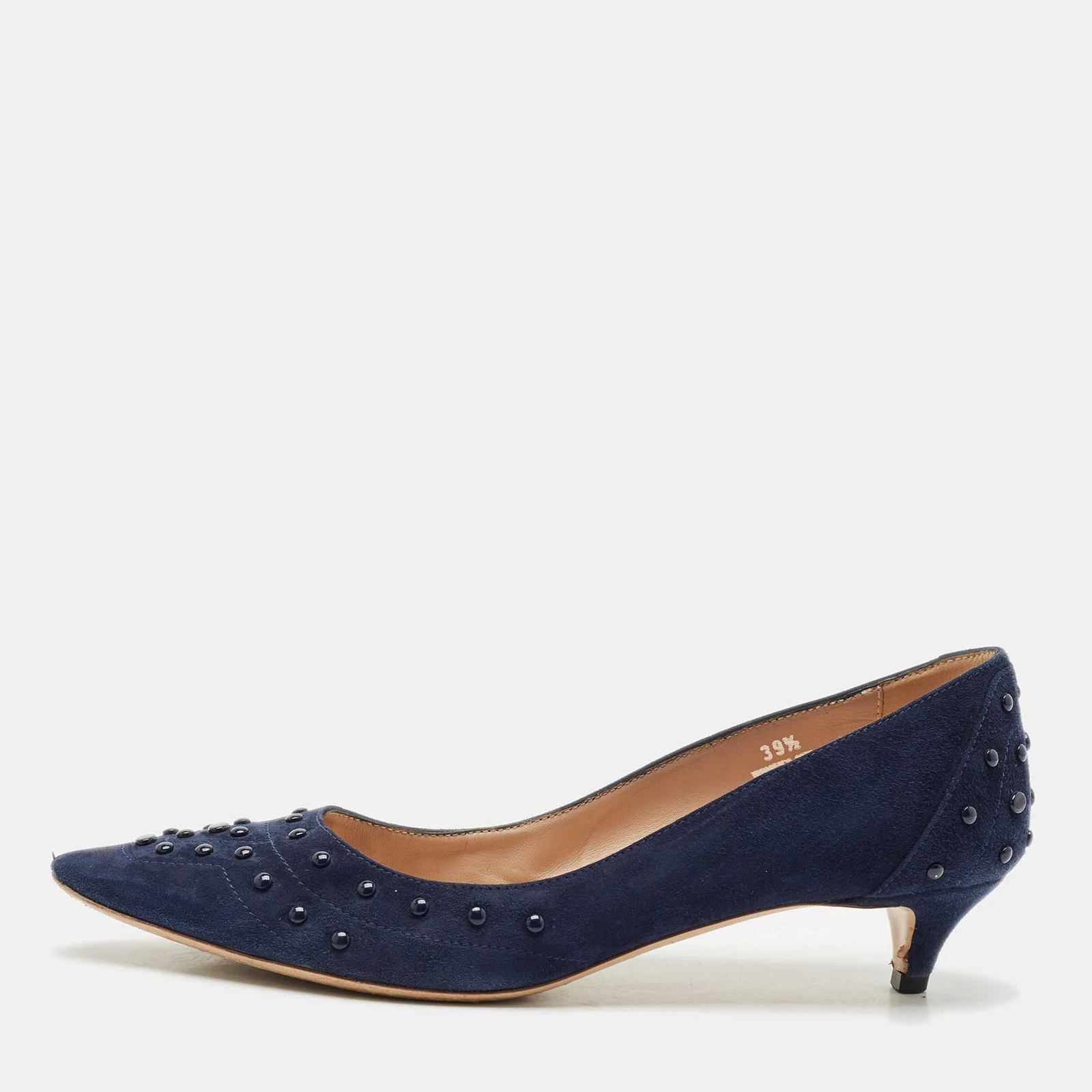 TOD’S Ballerine Tod's blu navy scamosciate con borchie taglia 39 5