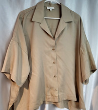 Haven well within Woman blouse XL tan short sleeves crop tencell