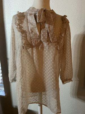 MAGDA BUTRYM Floral-print Blouse shirt Asymmetrical Peasant -34 Perfect