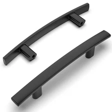 10 Pack Matte Black 3 Inch(76mm) Hole Centers Kitchen Cabinet Pulls Hardware ...