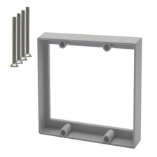 1/2" Double Gang Receptacle Outlet Box Extender, Gray, Pack of 1 Designed for