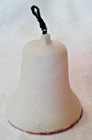 Vintage White Plastic Mica Covered Bell Ornament — photo 3