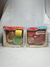 Lot Of 2 Melissa  Doug Wooden S'MORES  DINNER Box Play Food Set-New  Sealed 