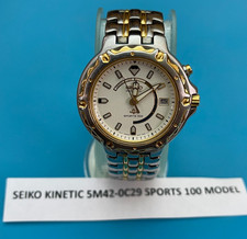 VINTAGE SEIKO KINETIC 5M42-0C29 SPORTS 100 MODEL FOR PARTS/REPAIR PLS READ