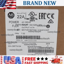 NEW Allen-Bradley 22A-D8P7N104 PowerFlex 4 3.7 kW (5 Hp) AC Drive US Free Tax