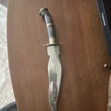 India Marked Reproduction Dagger, Horn Handle, Stainless Steel Double Edge