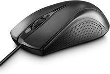 Hama Computermaus Mit Kabel, Maus Mit 3 Tasten Für PC Laptop Schwarz und Weiß