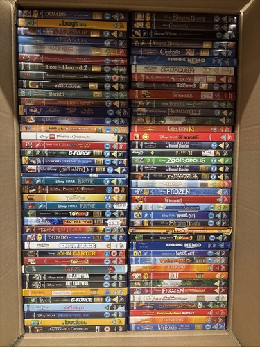 APPROX 80 x RAW UNCHECKED DISNEY DVD JOBLOT SNOW DOGS BUZZ ALADIN INSIDE OUT