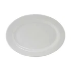 Tuxton China Inc Alaska 13-3/4" x 10" Wide Rim Porcelain White Platter - 1 Dz