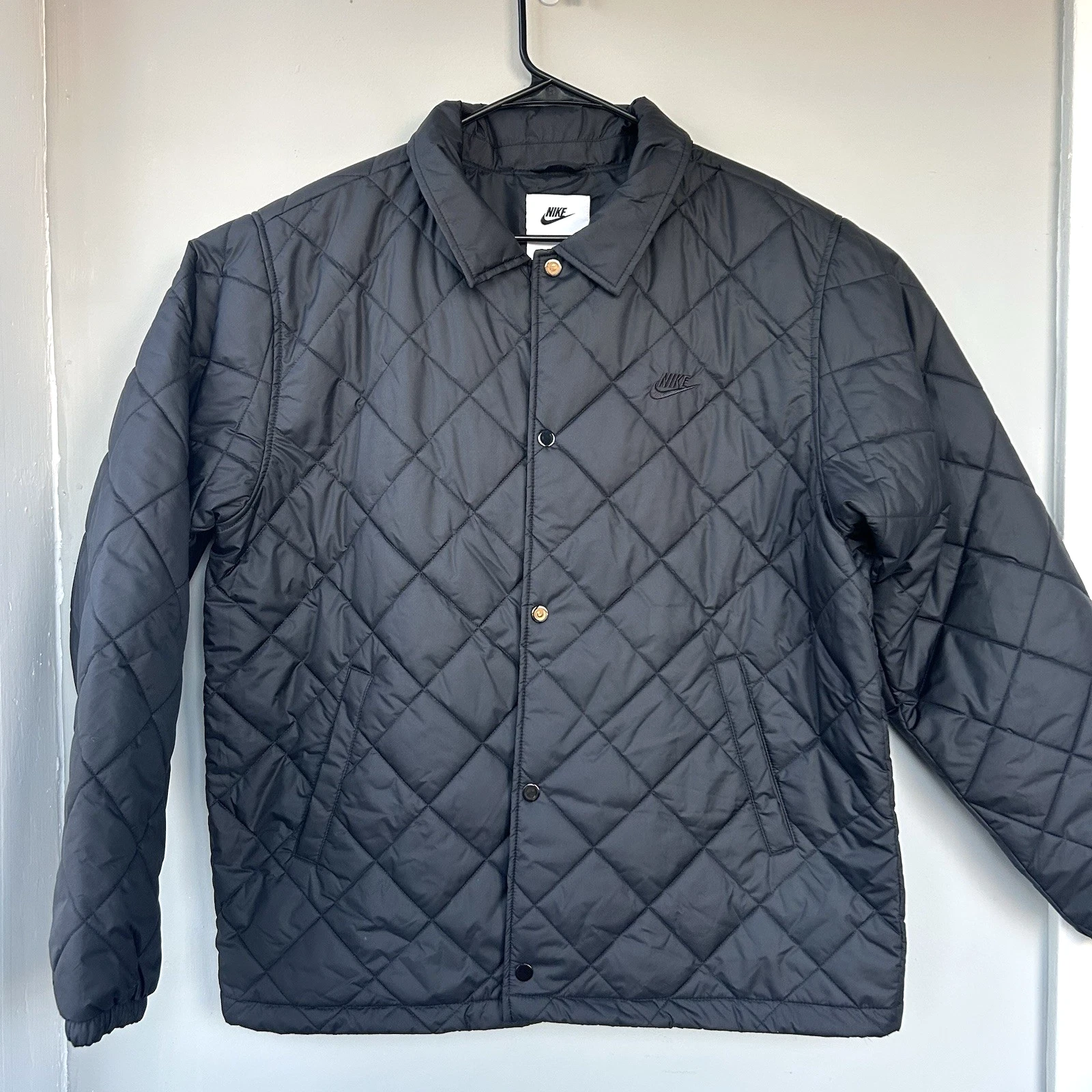 Nike Club Men's Lightweight Quilted Therma-FIT Insulated Jacket Black Sz L NWT