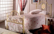 OFFERTA LETTO FERRO BATTUTO LORD SINGOLO AVORIO ORO