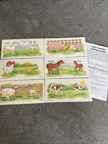 Vintage 1997 Brighter Vision Farm Families Linking Puzzle