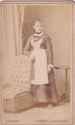 L. Gerber CDV - Hausmädchen - Konstanz Romanshorn Arbon um 1890