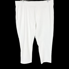 Susan Graver Women Petite Weekend Premium Stretch Slim-Leg Pants White PXS Size